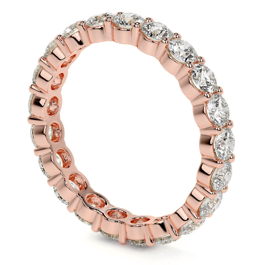 Round Brilliant Shared Prong Moissanite Eternity Ring 1.8ct - 2.1ct