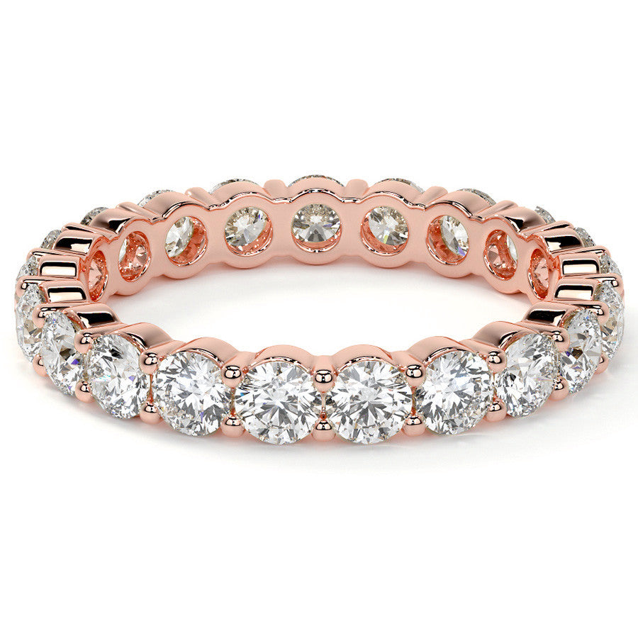 Round Brilliant Shared Prong Moissanite Eternity Ring 1.8ct - 2.1ct