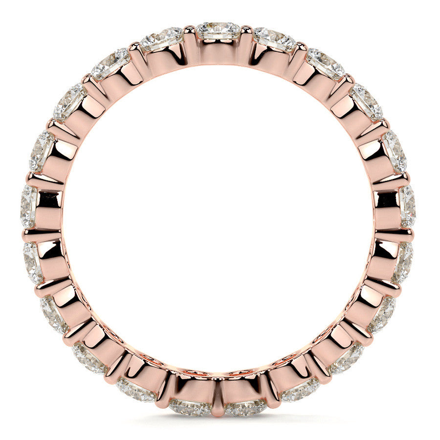 Round Brilliant Shared Prong Moissanite Eternity Ring 1.8ct - 2.1ct