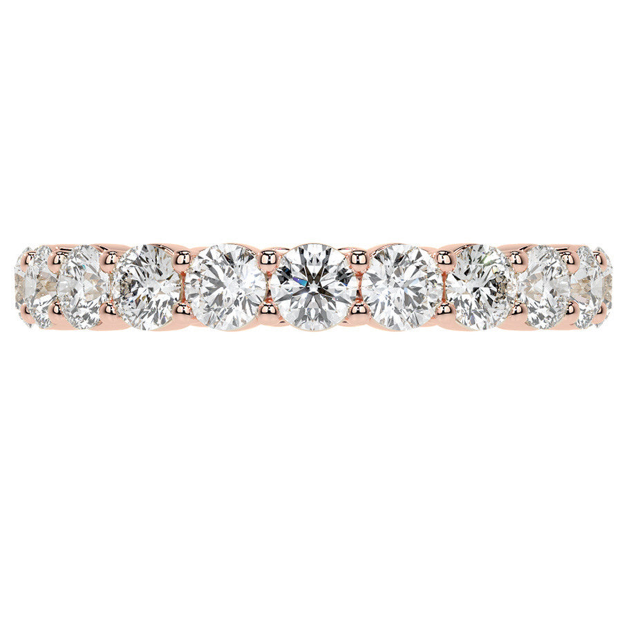 Round Brilliant Shared Prong Moissanite Eternity Ring 1.8ct - 2.1ct