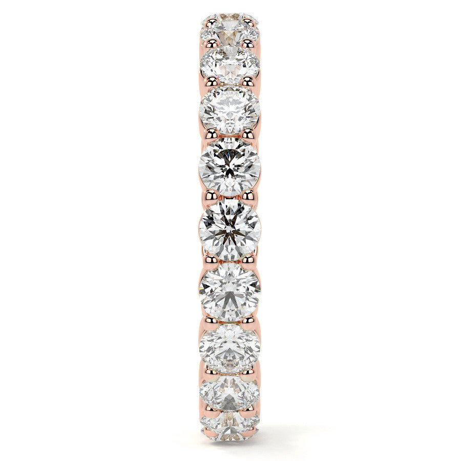 Round Brilliant Shared Prong Moissanite Eternity Ring 1.8ct - 2.1ct