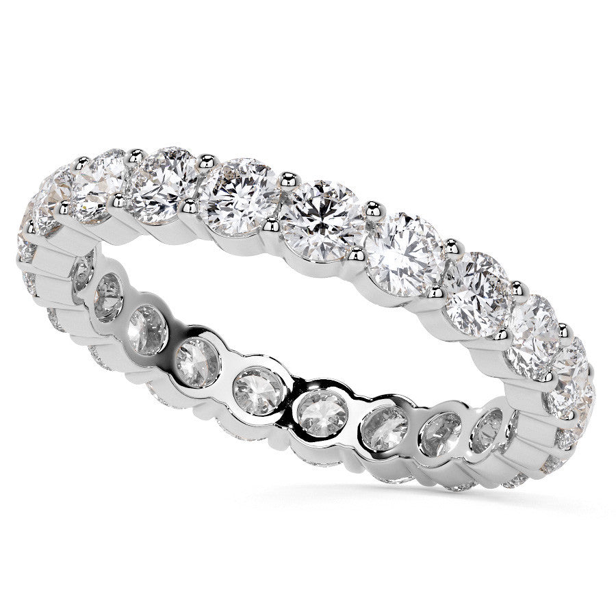 Round Brilliant Shared Prong Moissanite Eternity Ring 1.8ct - 2.1ct