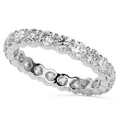 Round Brilliant Shared Prong Moissanite Eternity Ring 1.8ct - 2.1ct