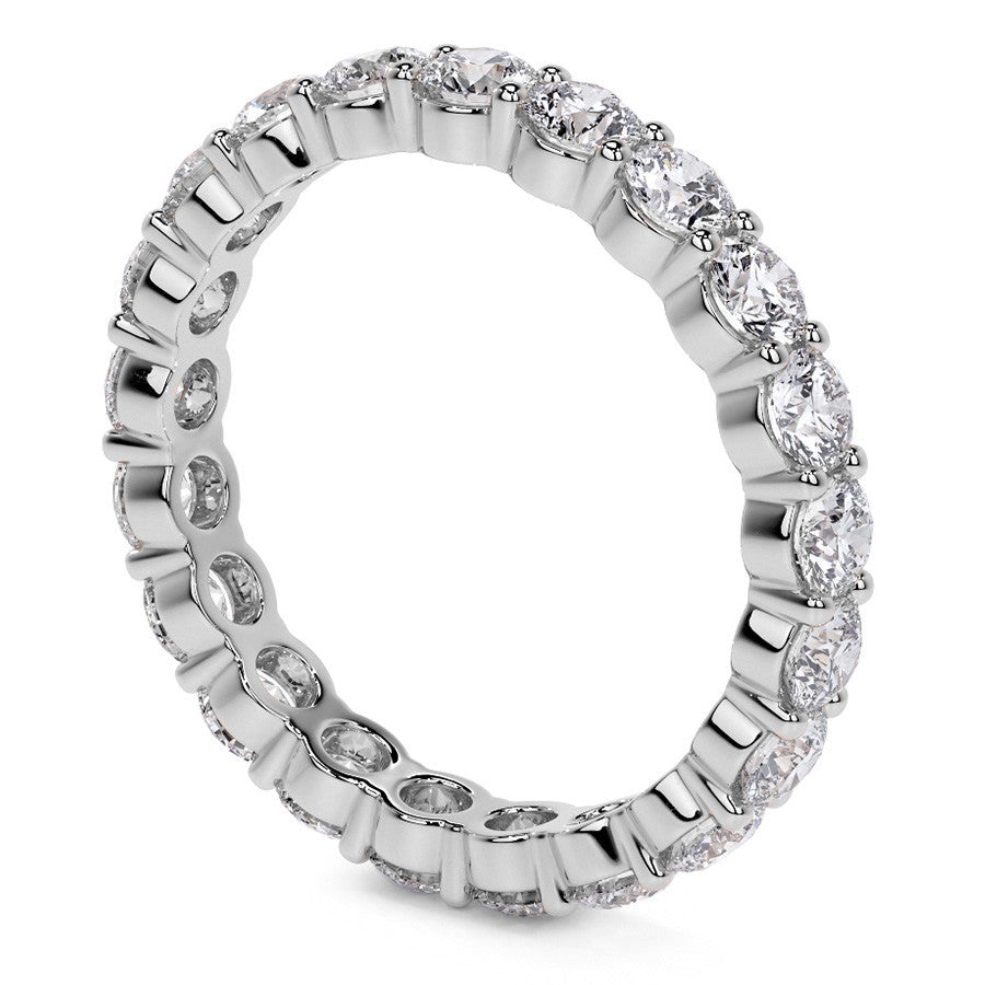 Round Brilliant Shared Prong Moissanite Eternity Ring 1.8ct - 2.1ct