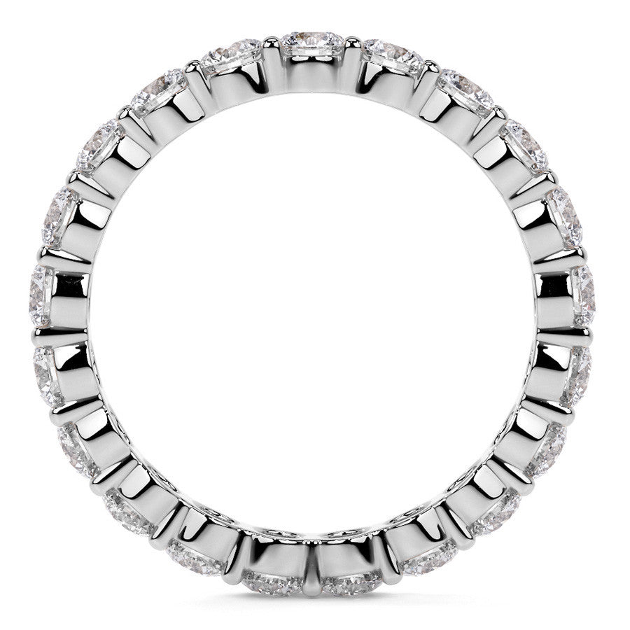 Round Brilliant Shared Prong Moissanite Eternity Ring 1.8ct - 2.1ct
