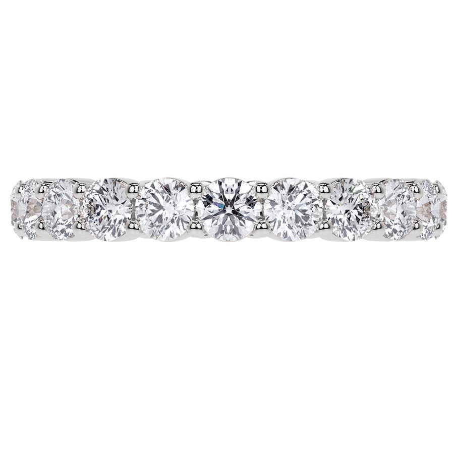 Round Brilliant Shared Prong Moissanite Eternity Ring 1.8ct - 2.1ct