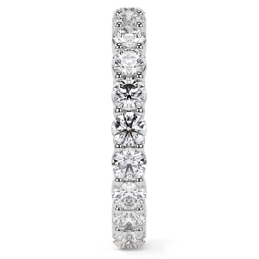 Round Brilliant Shared Prong Moissanite Eternity Ring 1.8ct - 2.1ct