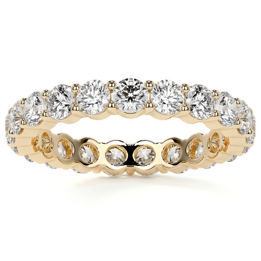 Round Brilliant Shared Prong Moissanite Eternity Ring 1.8ct - 2.1ct
