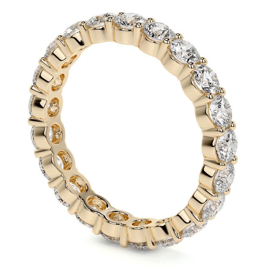 Round Brilliant Shared Prong Moissanite Eternity Ring 1.8ct - 2.1ct
