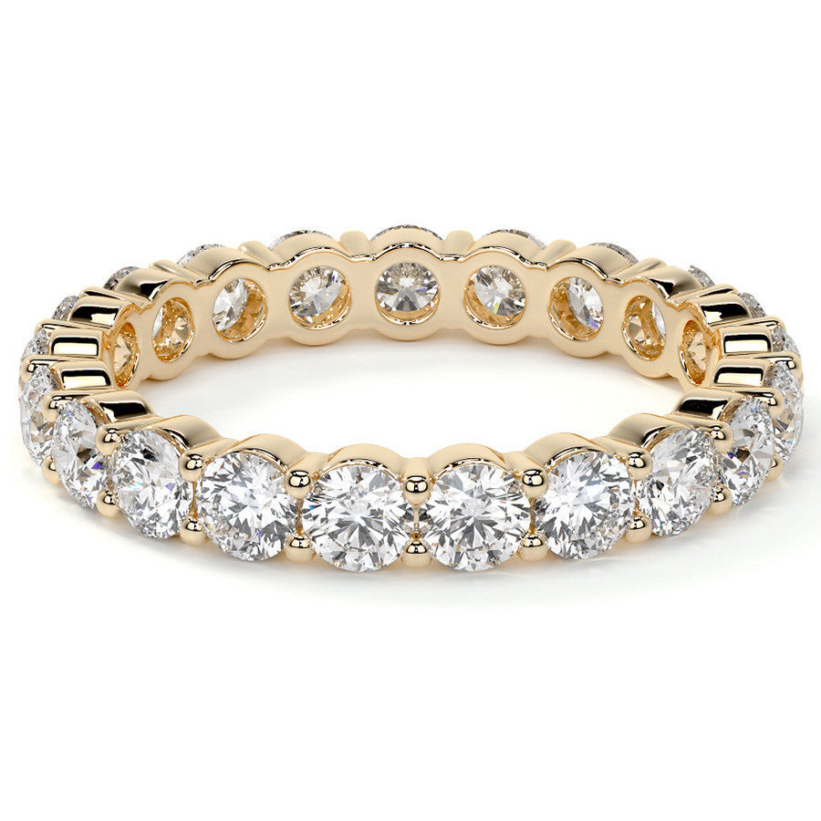 Round Brilliant Shared Prong Moissanite Eternity Ring 1.8ct - 2.1ct
