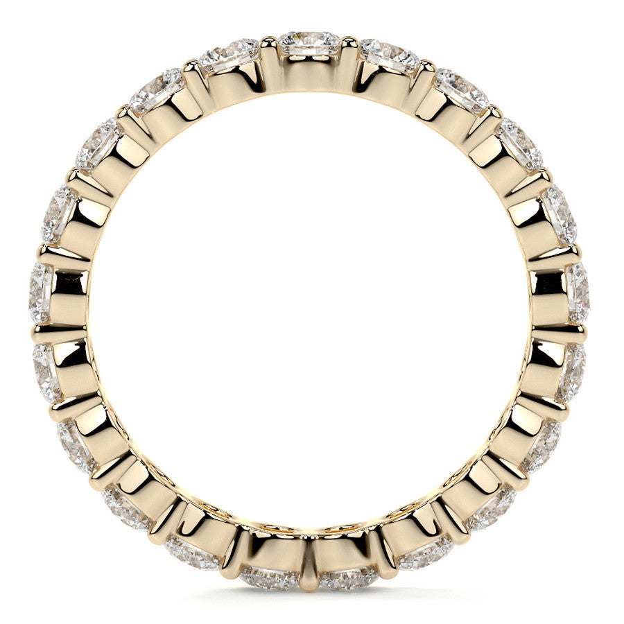 Round Brilliant Shared Prong Moissanite Eternity Ring 1.8ct - 2.1ct