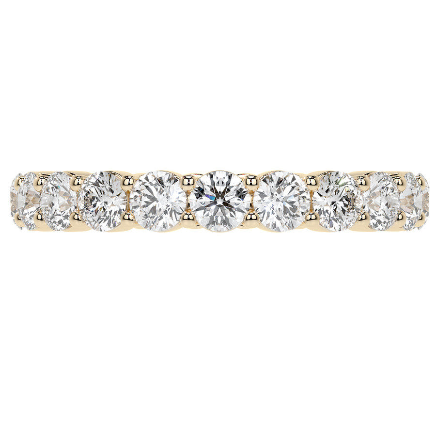Round Brilliant Shared Prong Moissanite Eternity Ring 1.8ct - 2.1ct