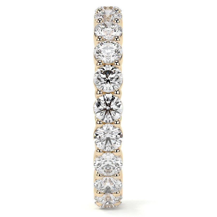 Round Brilliant Shared Prong Moissanite Eternity Ring 1.8ct - 2.1ct