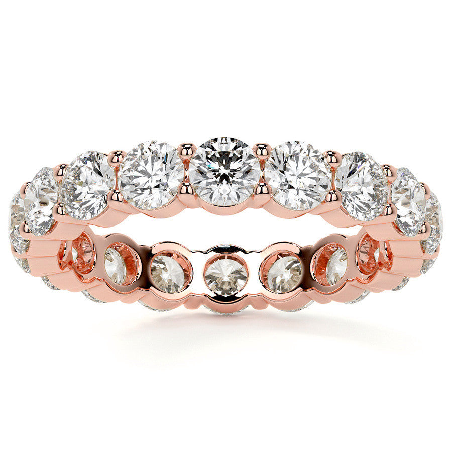 Round Brilliant Shared Prong Moissanite Eternity Ring 2.2ct - 2.8ct
