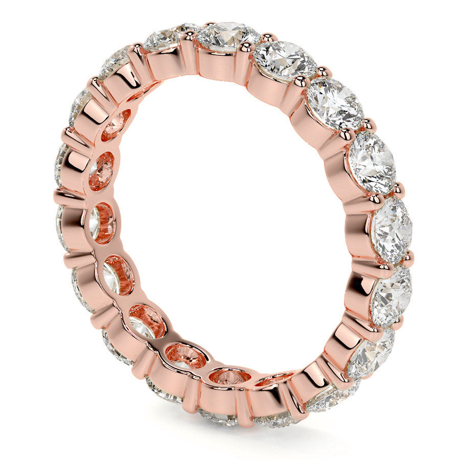 Round Brilliant Shared Prong Moissanite Eternity Ring 2.2ct - 2.8ct
