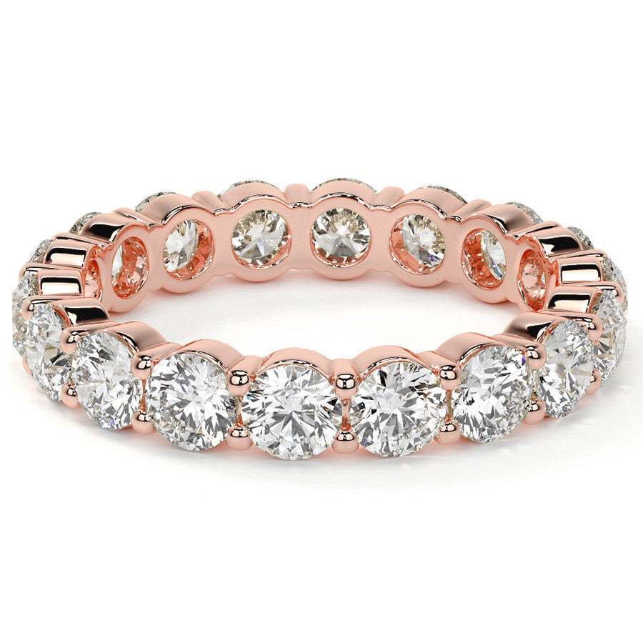 Round Brilliant Shared Prong Moissanite Eternity Ring 2.2ct - 2.8ct