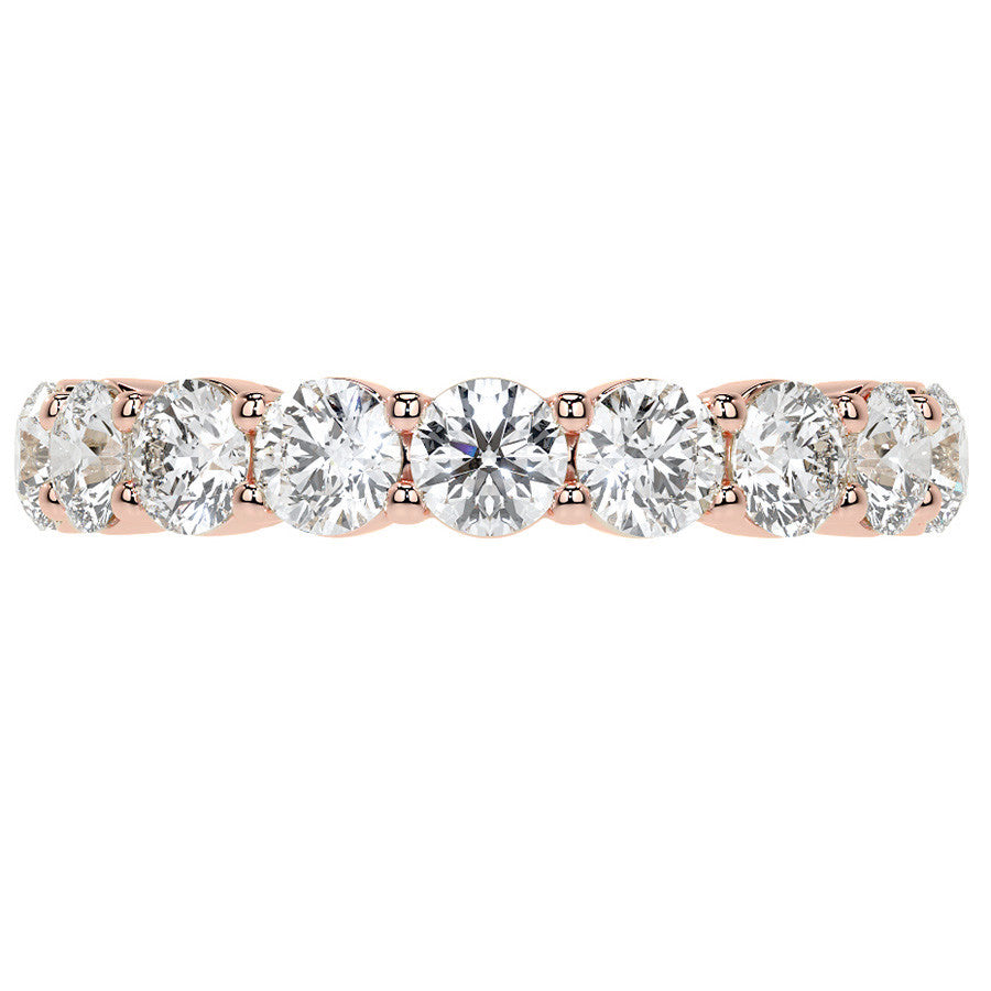 Round Brilliant Shared Prong Moissanite Eternity Ring 2.2ct - 2.8ct