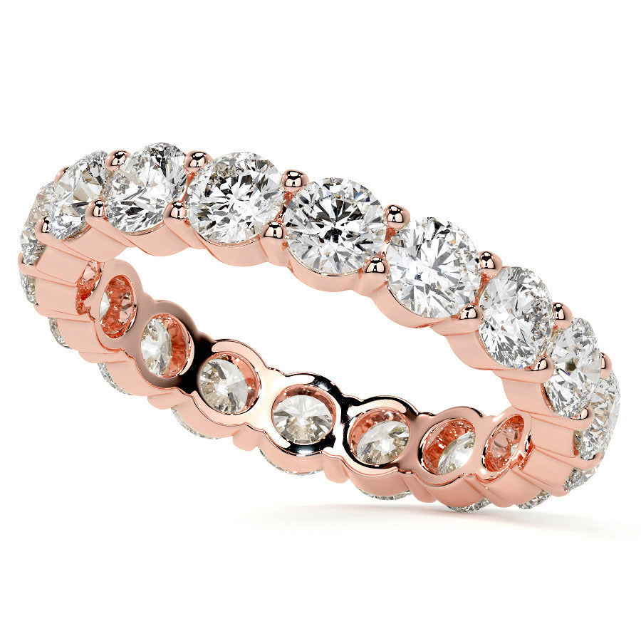 Round Brilliant Shared Prong Moissanite Eternity Ring 2.2ct - 2.8ct