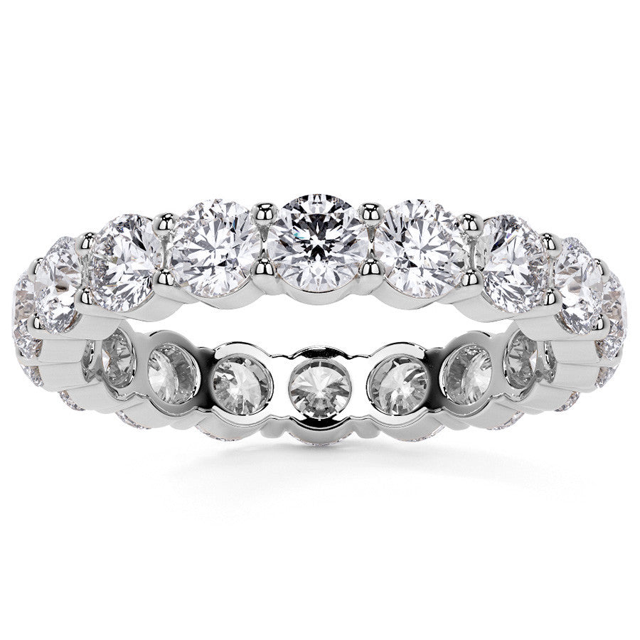Round Brilliant Shared Prong Moissanite Eternity Ring 2.2ct - 2.8ct