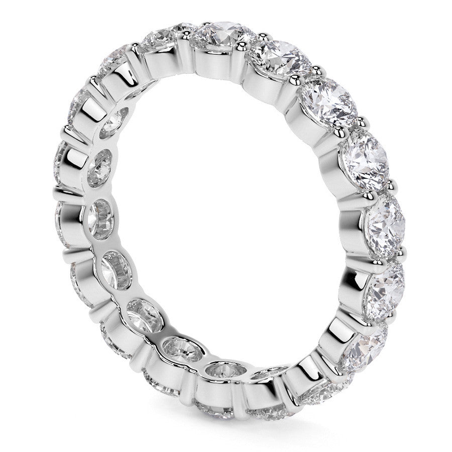 Round Brilliant Shared Prong Moissanite Eternity Ring 2.2ct - 2.8ct