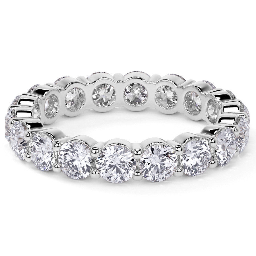 Round Brilliant Shared Prong Moissanite Eternity Ring 2.2ct - 2.8ct