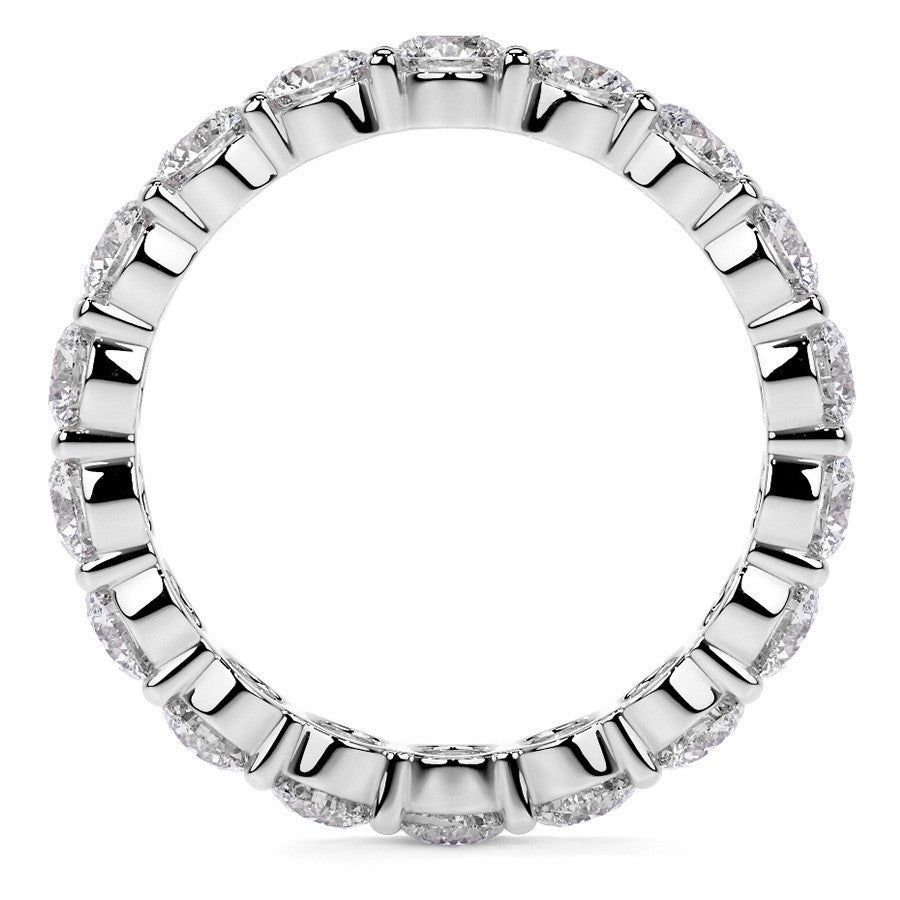 Round Brilliant Shared Prong Moissanite Eternity Ring 2.2ct - 2.8ct