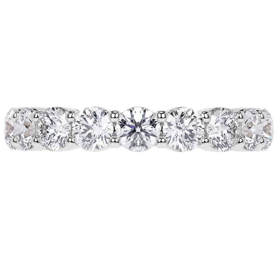 Round Brilliant Shared Prong Moissanite Eternity Ring 2.2ct - 2.8ct