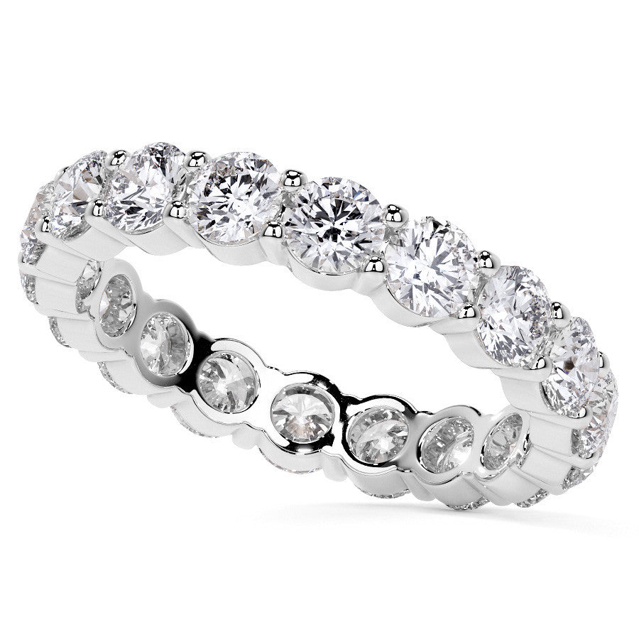 Round Brilliant Shared Prong Moissanite Eternity Ring 2.2ct - 2.8ct