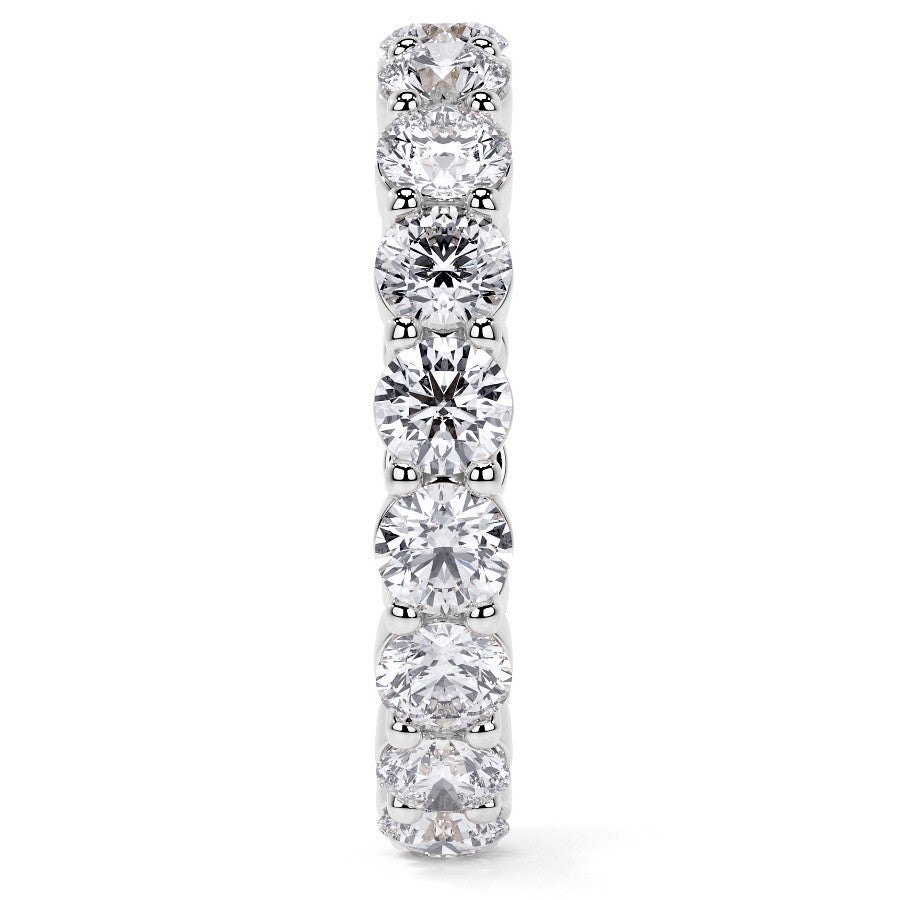 Round Brilliant Shared Prong Moissanite Eternity Ring 2.2ct - 2.8ct