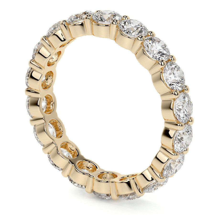 Round Brilliant Shared Prong Moissanite Eternity Ring 2.2ct - 2.8ct