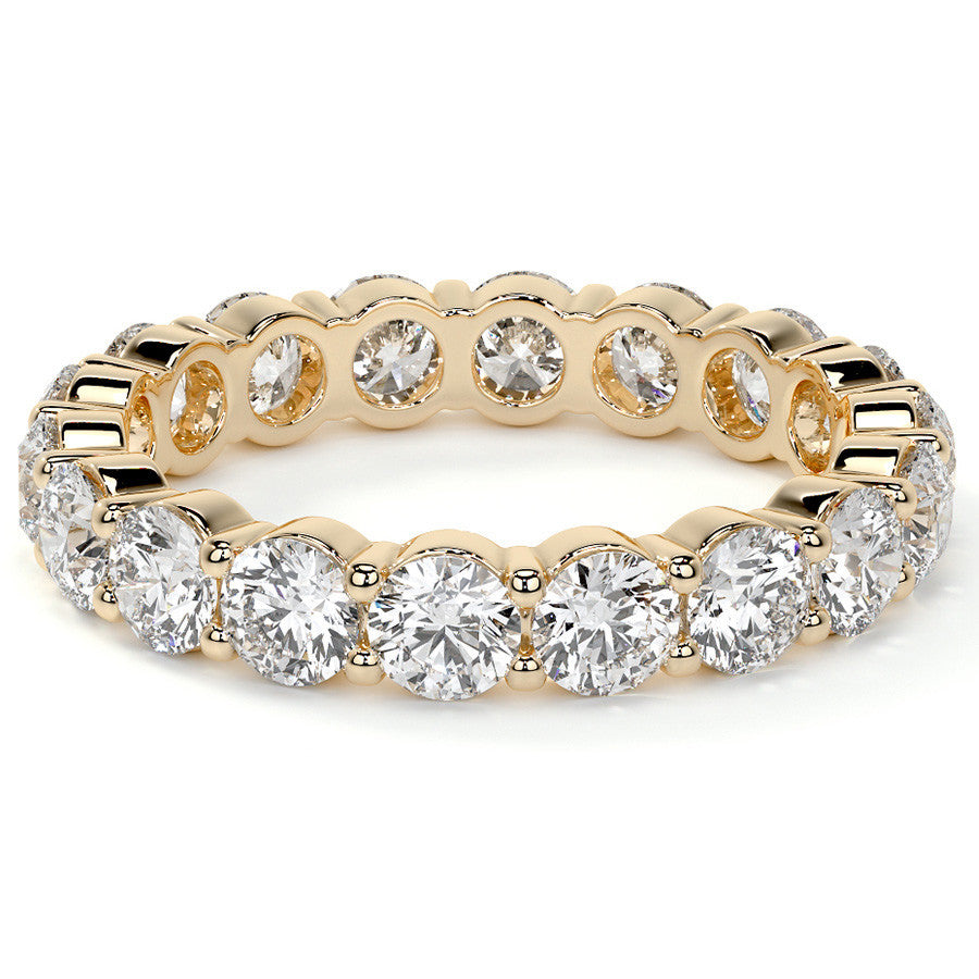 Round Brilliant Shared Prong Moissanite Eternity Ring 2.2ct - 2.8ct