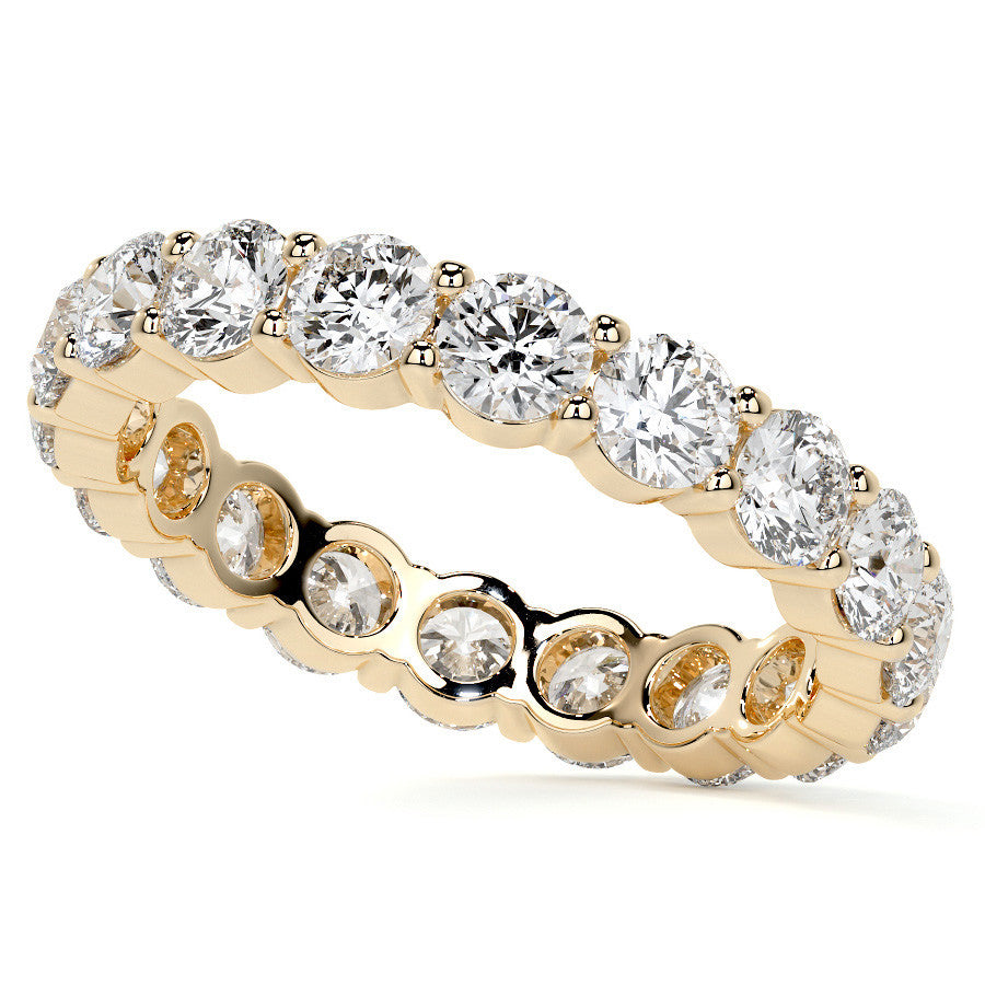 Round Brilliant Shared Prong Moissanite Eternity Ring 2.2ct - 2.8ct