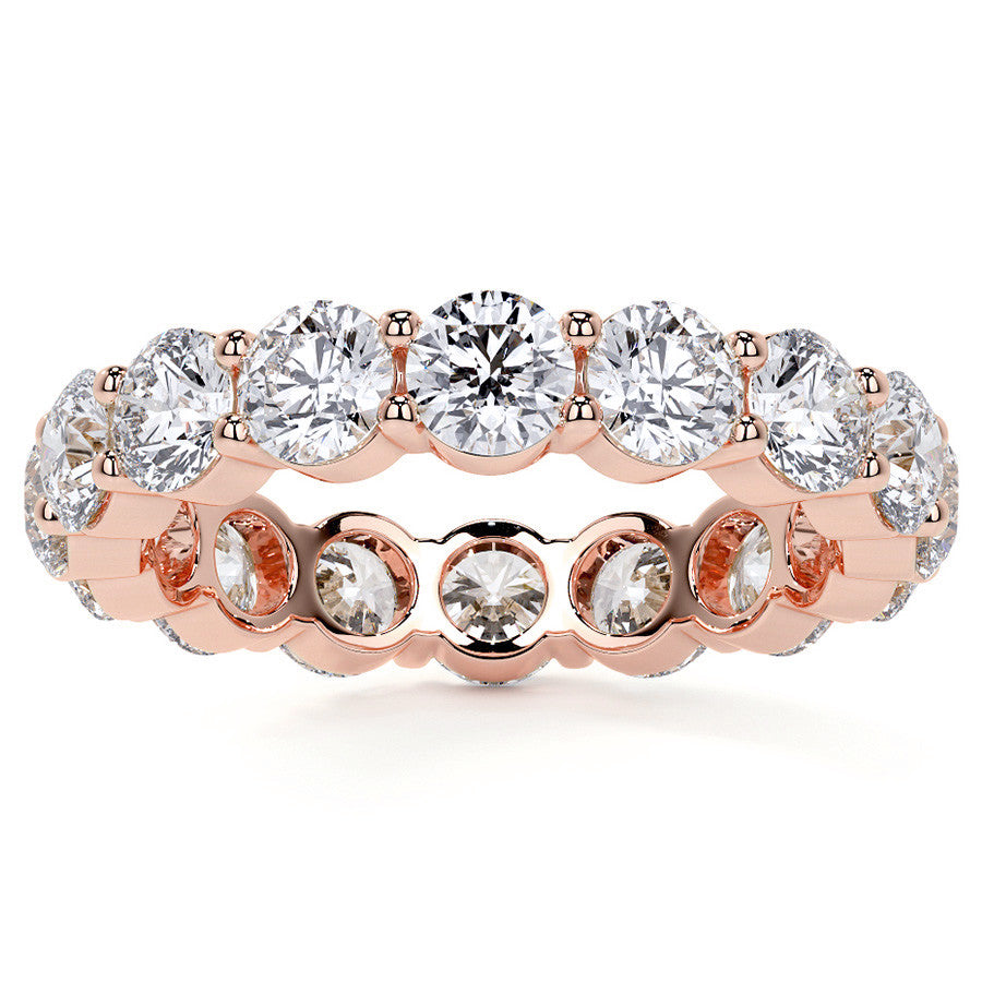 Round Brilliant Shared Prong Moissanite Eternity Ring 3.5ct - 4.2ct