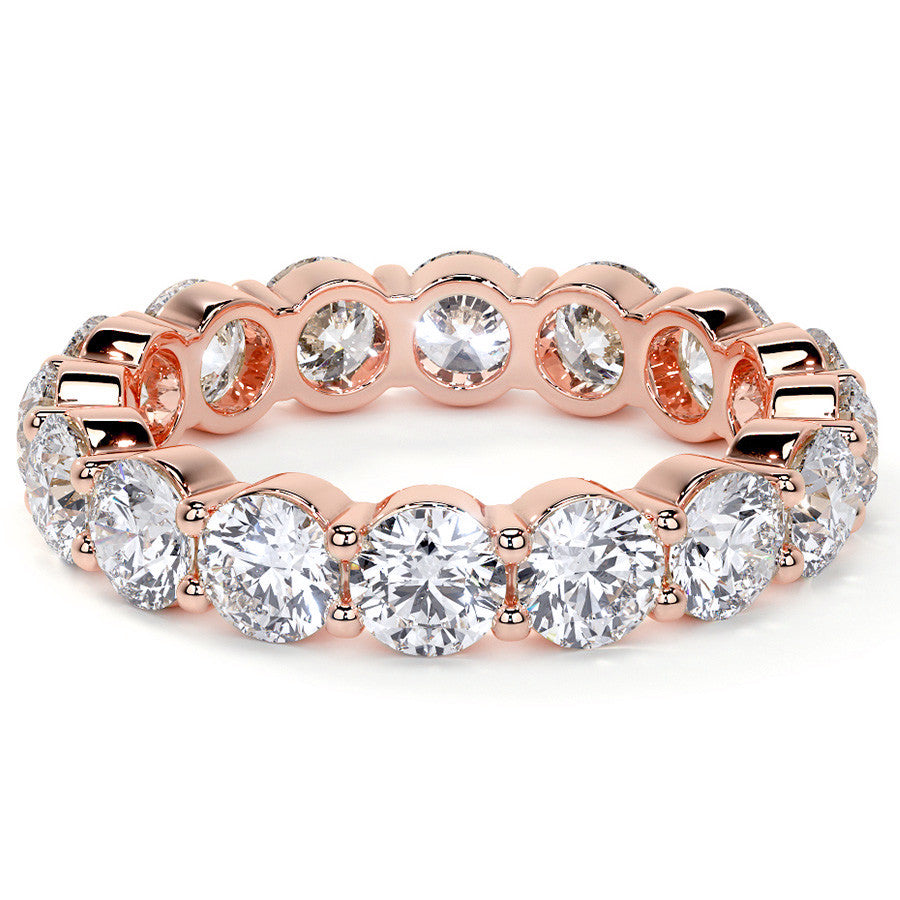 Round Brilliant Shared Prong Moissanite Eternity Ring 3.5ct - 4.2ct