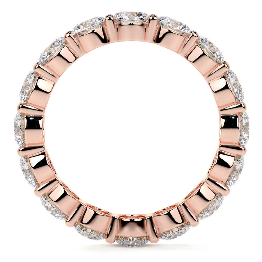 Round Brilliant Shared Prong Moissanite Eternity Ring 3.5ct - 4.2ct