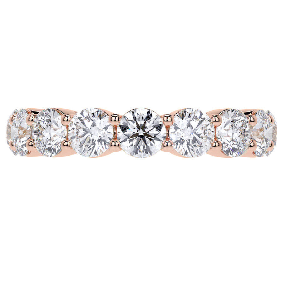 Round Brilliant Shared Prong Moissanite Eternity Ring 3.5ct - 4.2ct