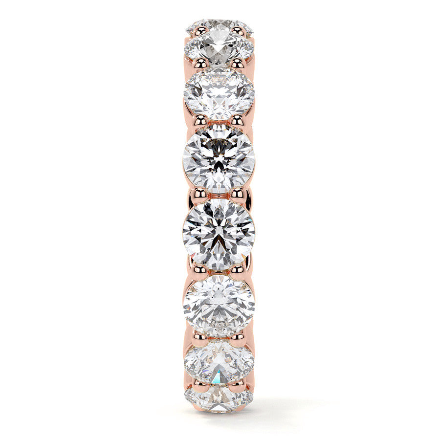Round Brilliant Shared Prong Moissanite Eternity Ring 3.5ct - 4.2ct