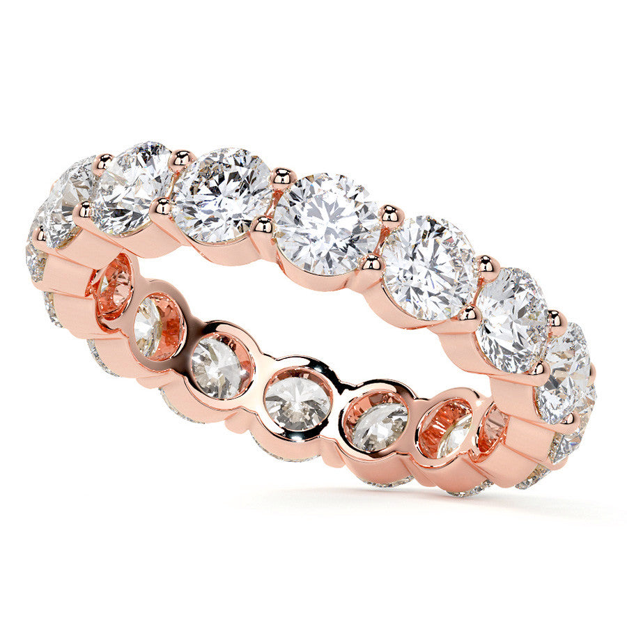 Round Brilliant Shared Prong Moissanite Eternity Ring 3.5ct - 4.2ct