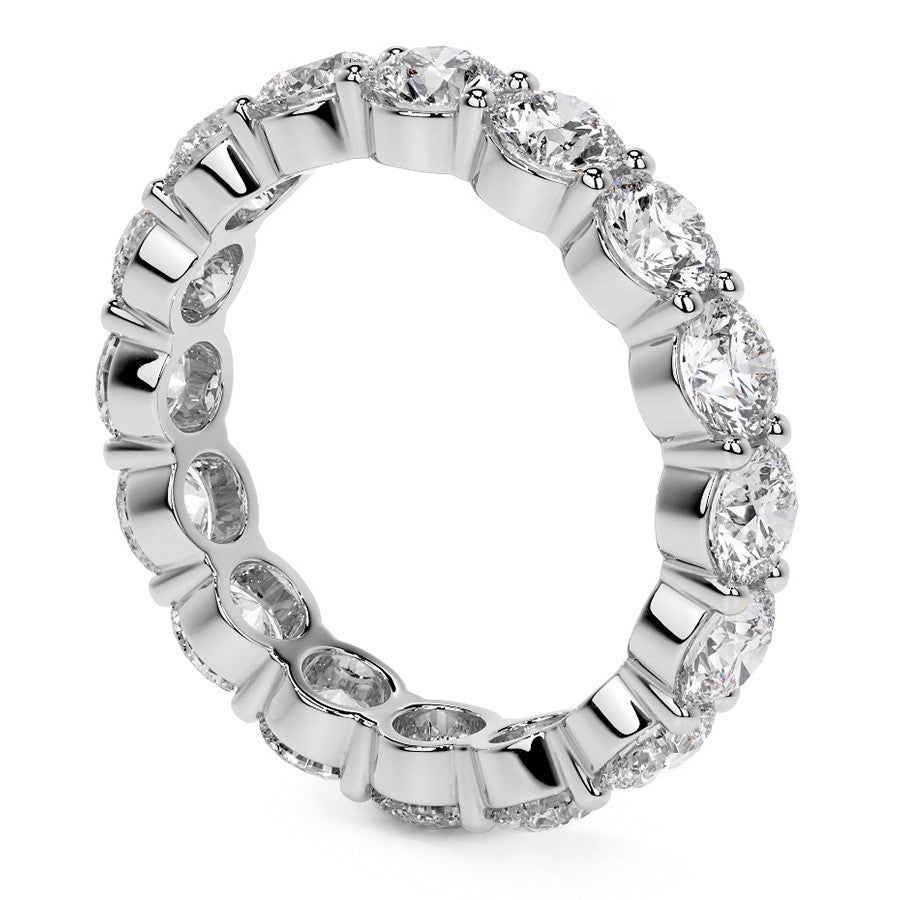 Round Brilliant Shared Prong Moissanite Eternity Ring 3.5ct - 4.2ct