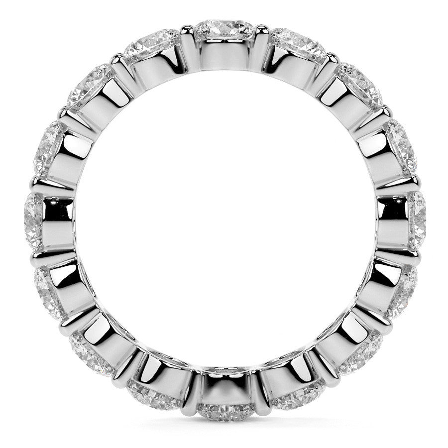 Round Brilliant Shared Prong Moissanite Eternity Ring 3.5ct - 4.2ct