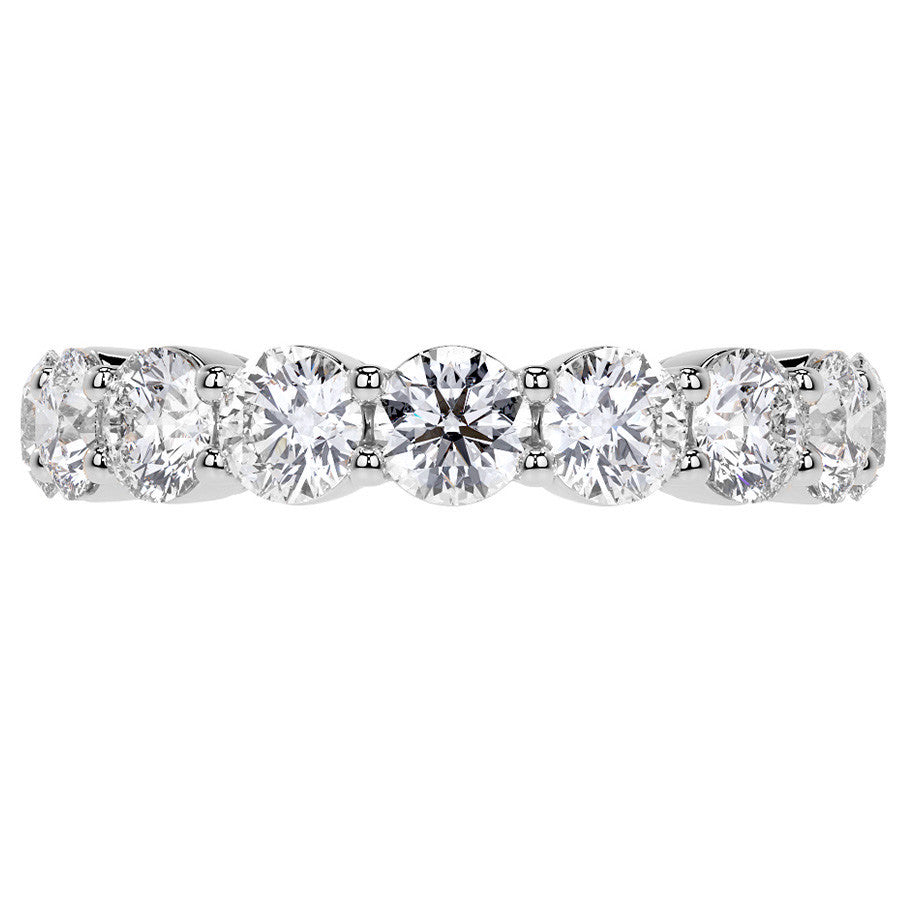 Round Brilliant Shared Prong Moissanite Eternity Ring 3.5ct - 4.2ct