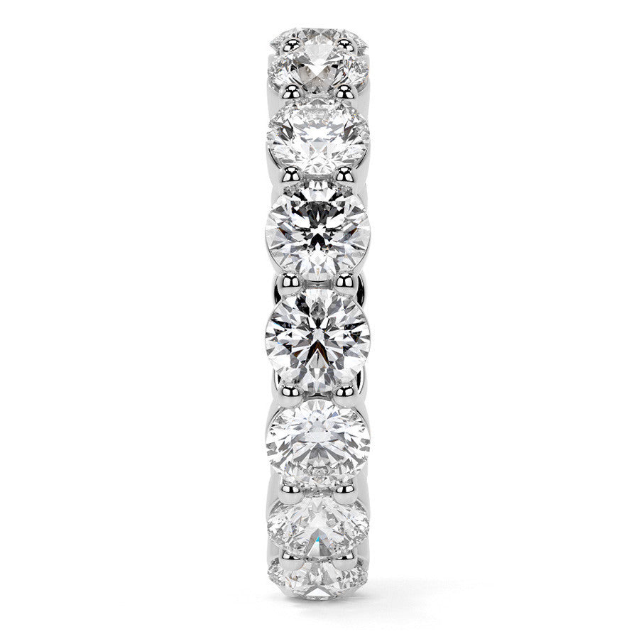 Round Brilliant Shared Prong Moissanite Eternity Ring 3.5ct - 4.2ct