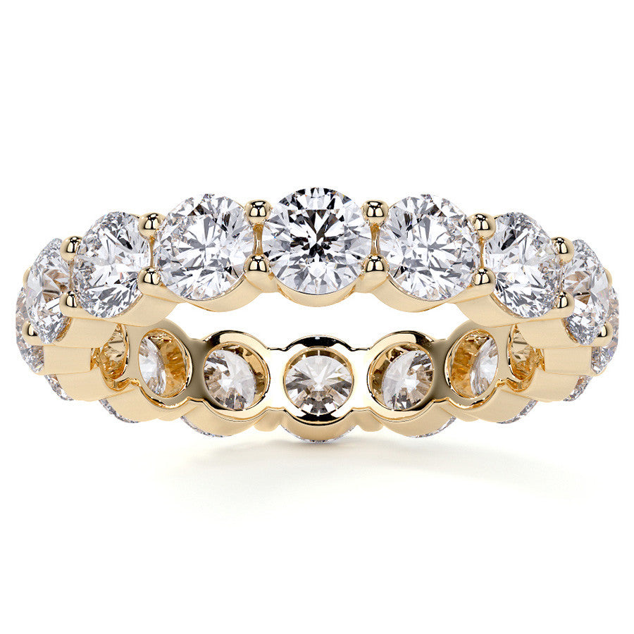 Round Brilliant Shared Prong Moissanite Eternity Ring 3.5ct - 4.2ct