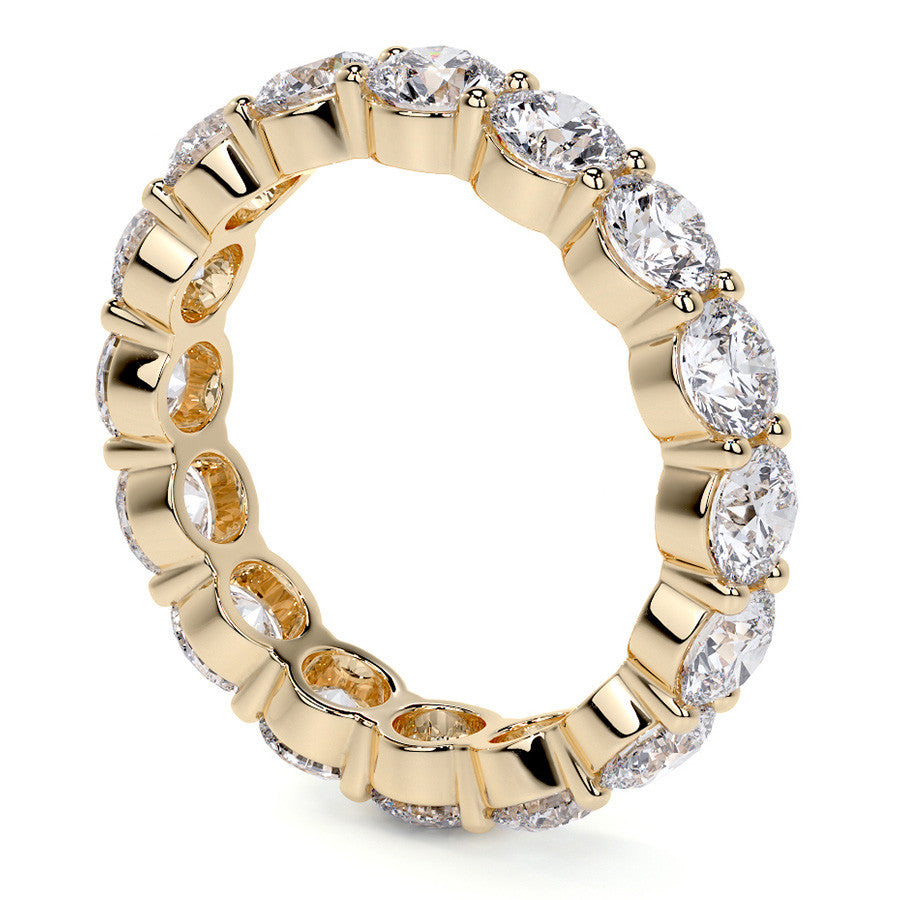 Round Brilliant Shared Prong Moissanite Eternity Ring 3.5ct - 4.2ct