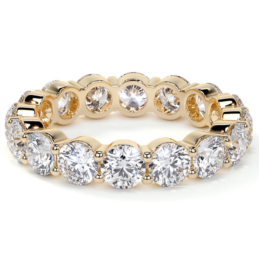 Round Brilliant Shared Prong Moissanite Eternity Ring 3.5ct - 4.2ct