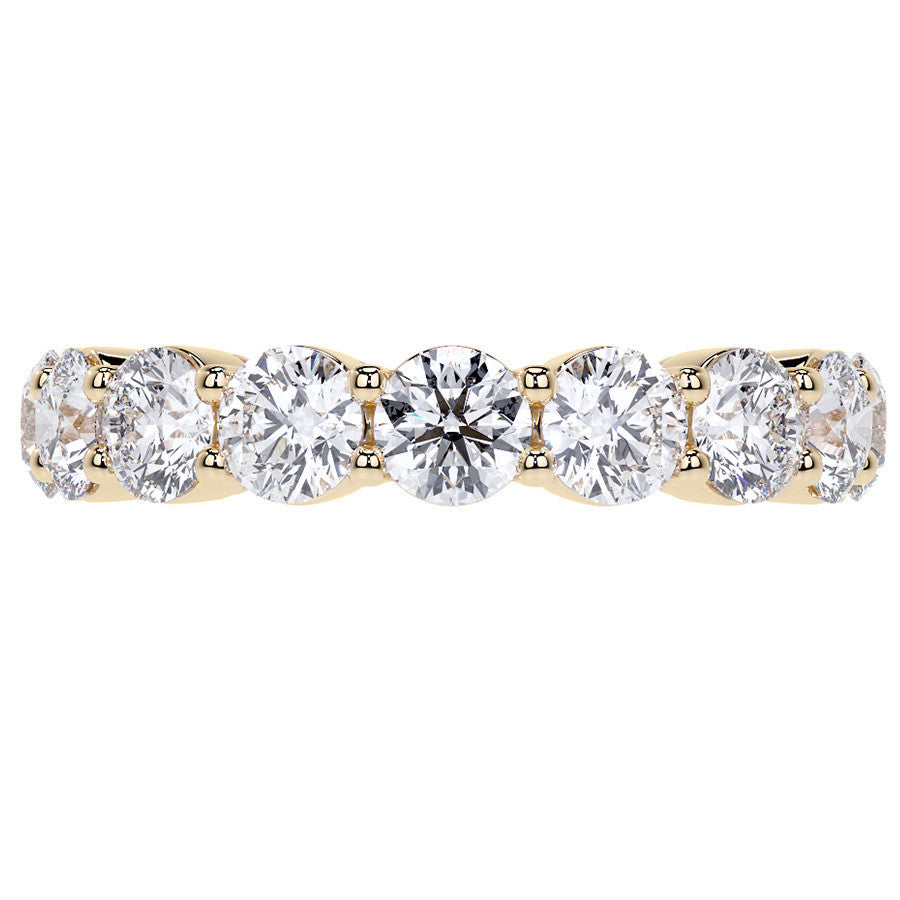 Round Brilliant Shared Prong Moissanite Eternity Ring 3.5ct - 4.2ct