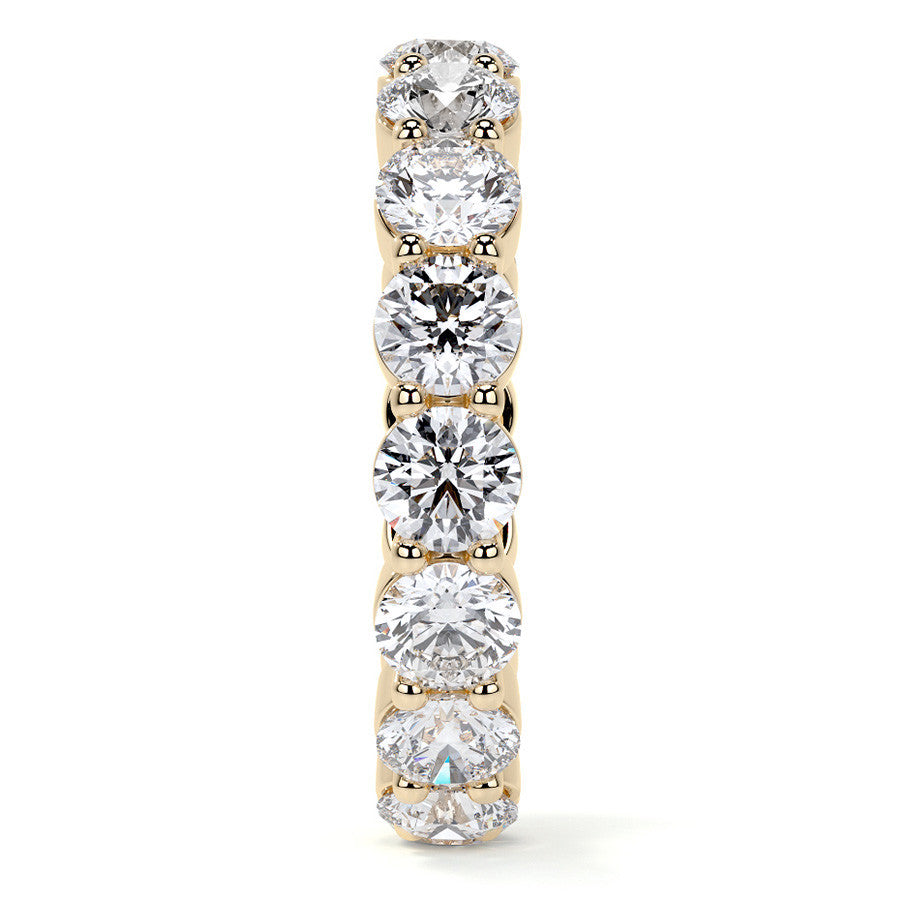 Round Brilliant Shared Prong Moissanite Eternity Ring 3.5ct - 4.2ct