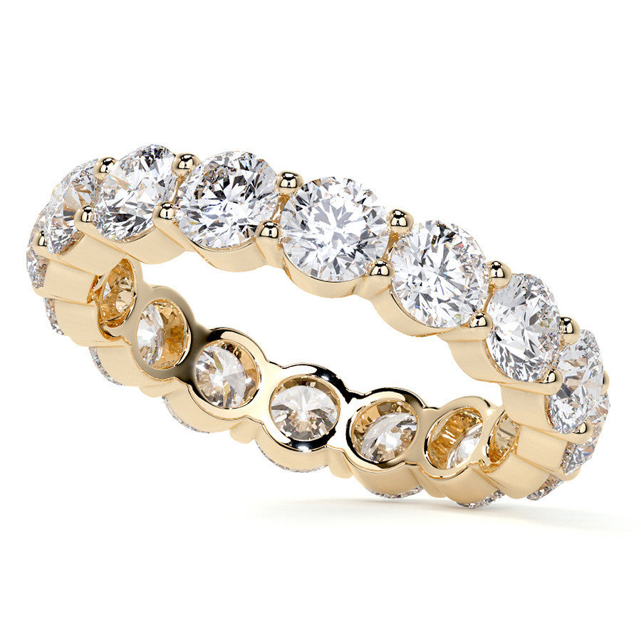 Round Brilliant Shared Prong Moissanite Eternity Ring 3.5ct - 4.2ct