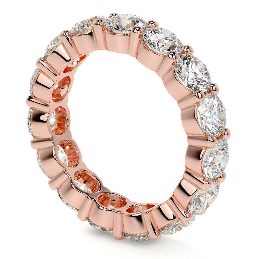 Round Brilliant Shared Prong Moissanite Eternity Ring 4.6ct - 5.2ct