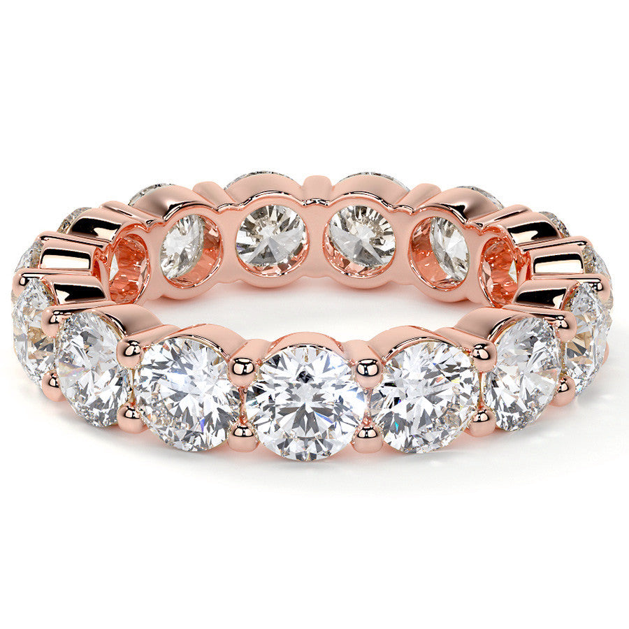 Round Brilliant Shared Prong Moissanite Eternity Ring 4.6ct - 5.2ct